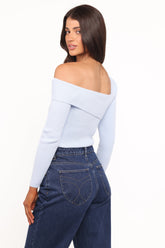 Aleena Knit Top - Light Blue